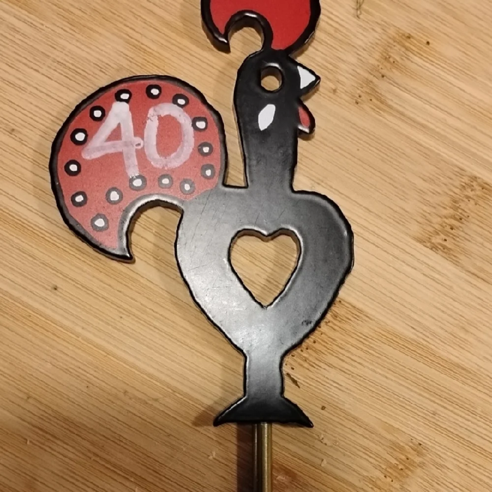 Festive 40th Birthday Rooster Cake Topper